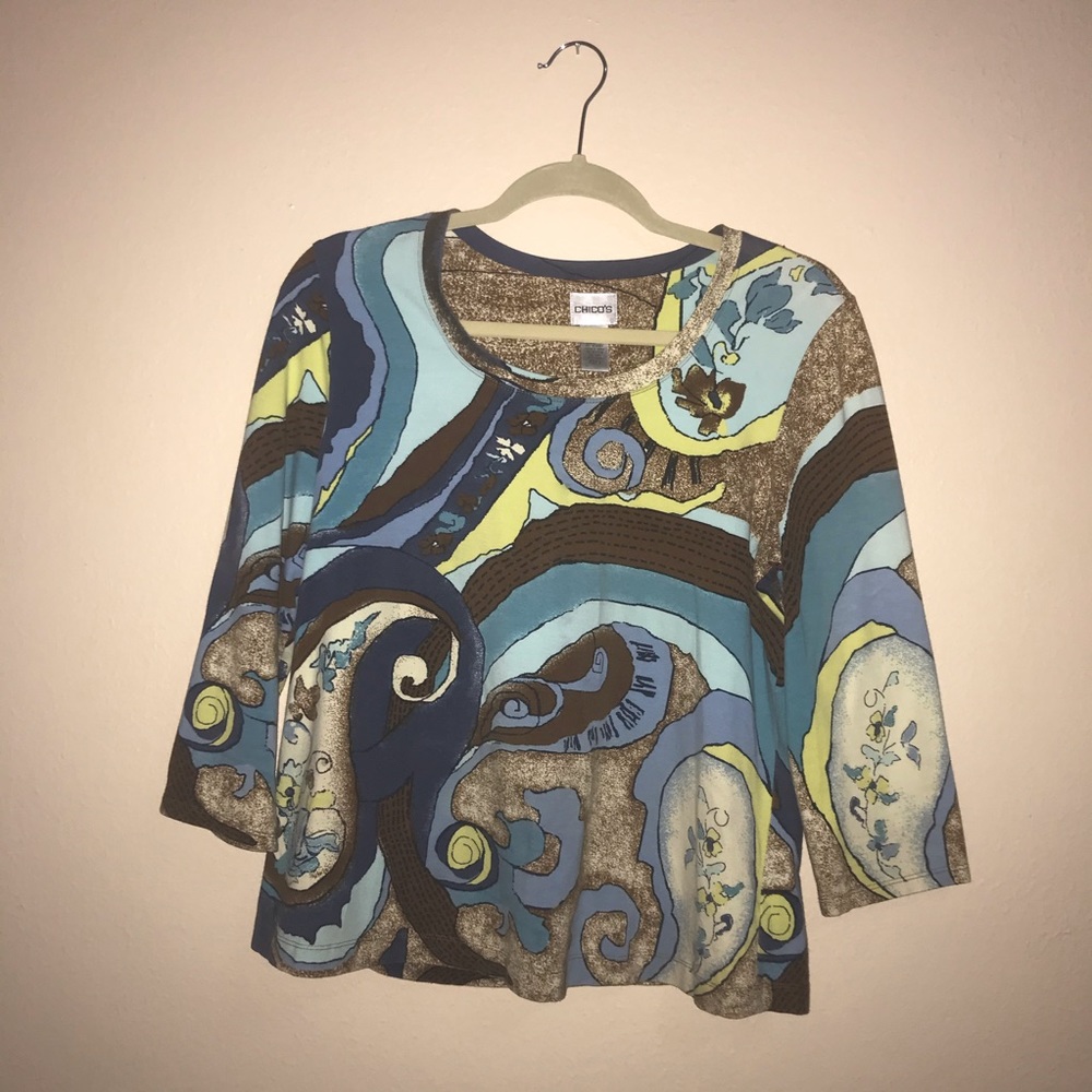 ⚡️Chico’s Size 2 or M/8-10 Cute Scoop Neck Top